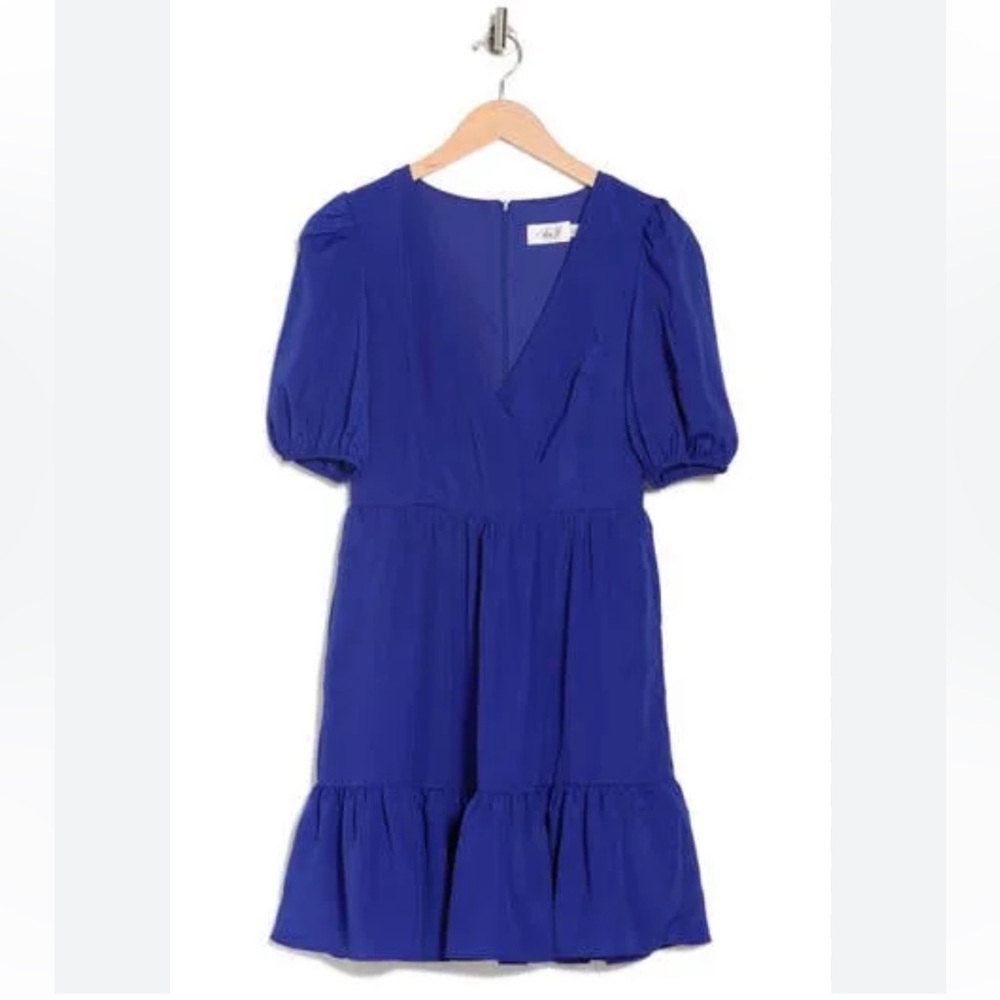 Eliza J Dress Royal Blue V Neck wrap Front Dress new with tags 12